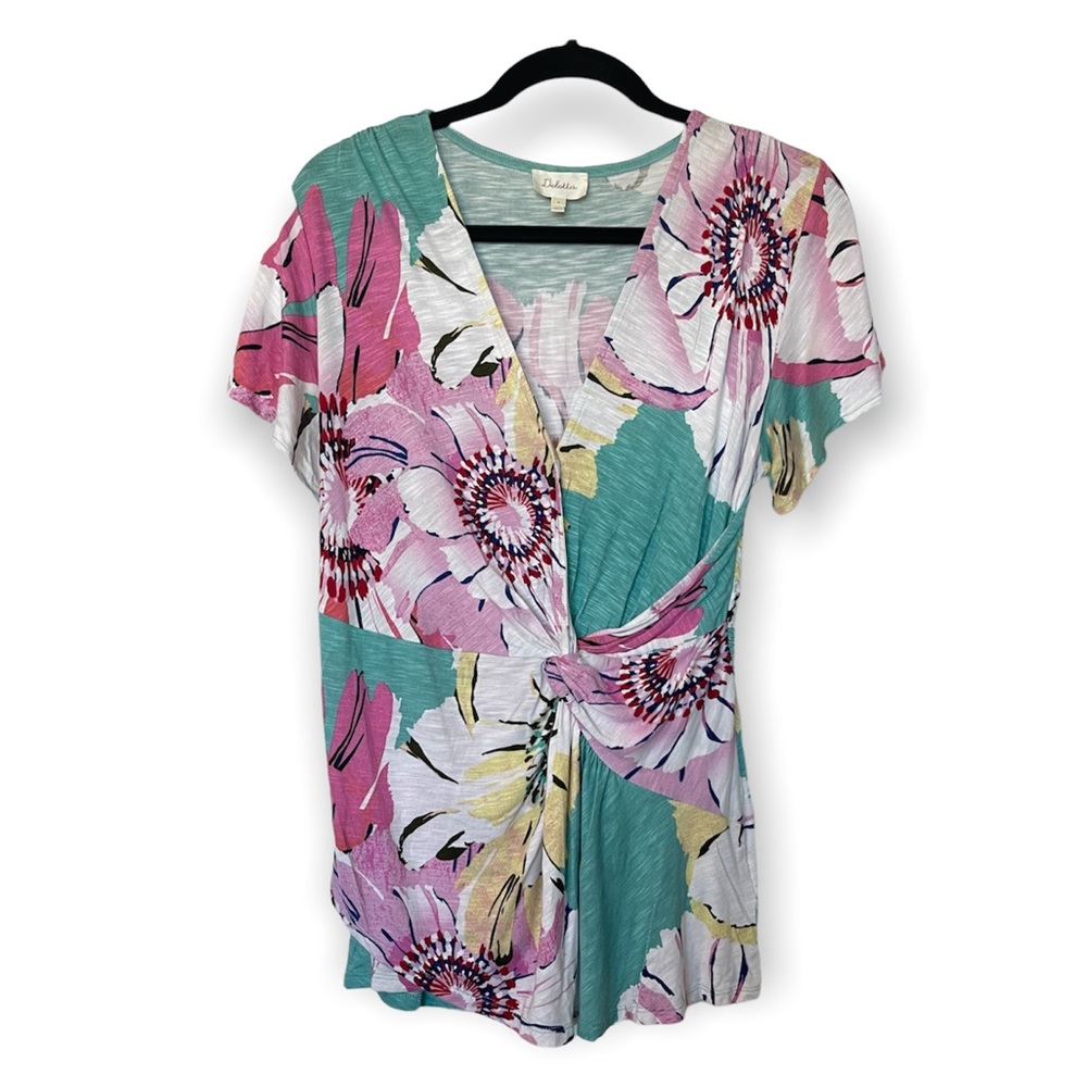 Deletta Anthropologie Azores Top Twist Floral Top - Picture 2 of 7
